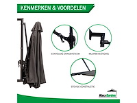 Maxxgarden 21221 parasol muurparasol - 270 cm grijs - afbeelding 4 van  6