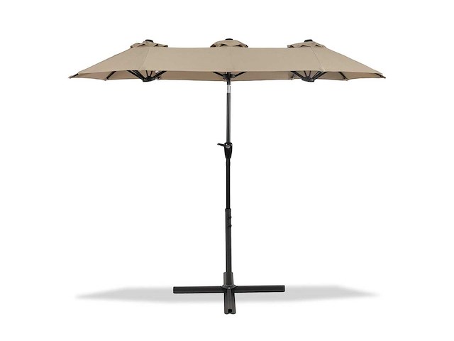 Maxxgarden 21222 dubbele parasol - 300x150cm taupe - afbeelding 1 van  5