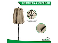 Maxxgarden 21222 dubbele parasol - 300x150cm taupe - afbeelding 5 van  5