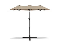 Maxxgarden 21222 dubbele parasol - 300x150cm taupe - afbeelding 1 van  5