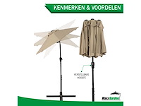 Maxxgarden 21222 dubbele parasol - 300x150cm taupe - afbeelding 4 van  5
