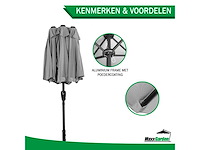 Maxxgarden 21223 dubbele parasol - 300x150cm antraciet - afbeelding 5 van  5