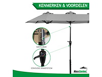 Maxxgarden 21223 dubbele parasol - 300x150cm antraciet - afbeelding 3 van  5