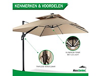 Maxxgarden 21236 luxe zweefparasol 300cm met led nieuw - afbeelding 2 van  9