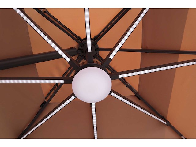 Maxxgarden 21236 luxe zweefparasol 300cm met led nieuw - afbeelding 4 van  6