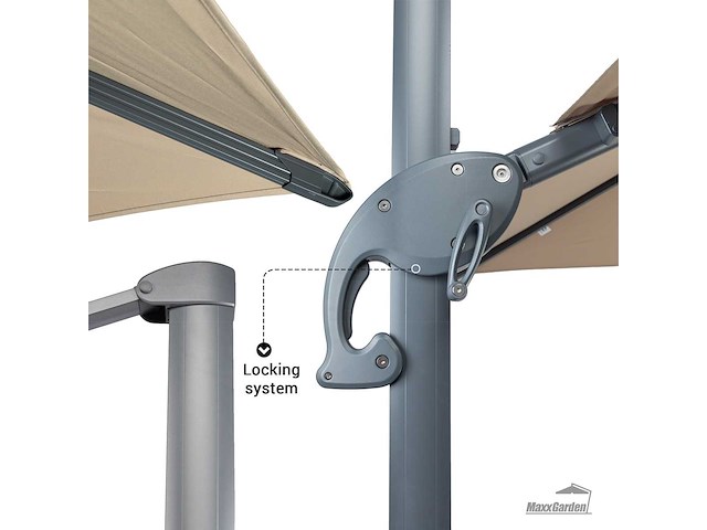 Maxxgarden 21236 luxe zweefparasol 300cm met led nieuw - afbeelding 6 van  8