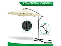Maxxgarden 21276 zweefparasol ø300 cm - beige - afbeelding 2 van  4