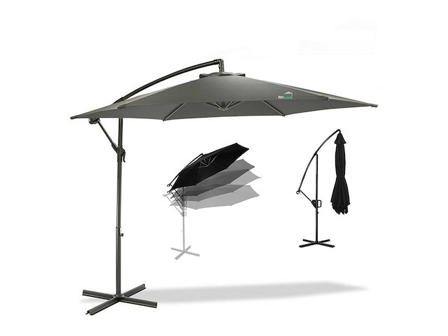 Maxxgarden 21278- zweefparasol ø300 cm - frame royal grey - antraciet - afbeelding 1 van  6