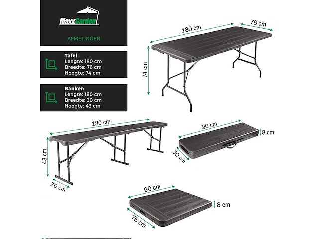 Maxxgarden 21528 picknickset tuinset nieuw - afbeelding 3 van  3