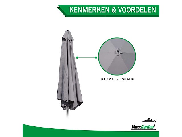 Maxxgarden 21554 - balkonparasol - grijs- kantelbaar - 300cm - afbeelding 3 van  3