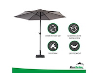 Maxxgarden 21554 - balkonparasol - grijs- kantelbaar - 300cm - afbeelding 2 van  5