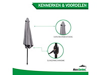 Maxxgarden 21554 parasol balkonparasol - grijs- kantelbaar - 300cm - afbeelding 3 van  5