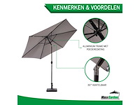 Maxxgarden 21554 parasol balkonparasol - grijs- kantelbaar - 300cm - afbeelding 4 van  5
