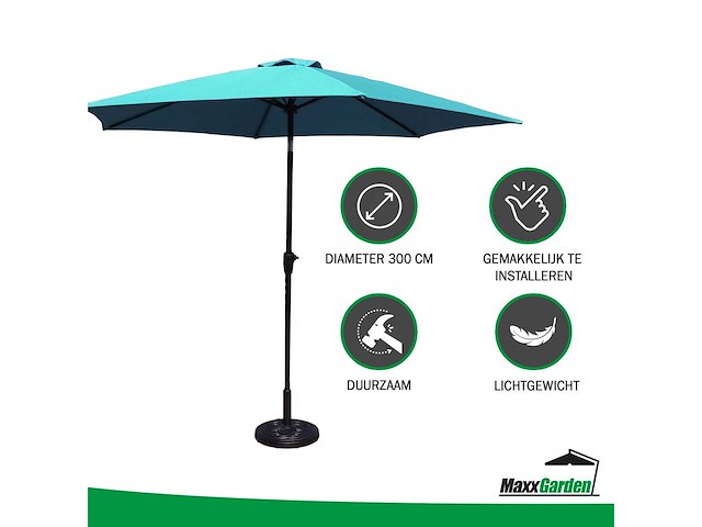 Maxxgarden 21556 - balkonparasol - blauw - kantelbaar - 300cm - afbeelding 2 van  4