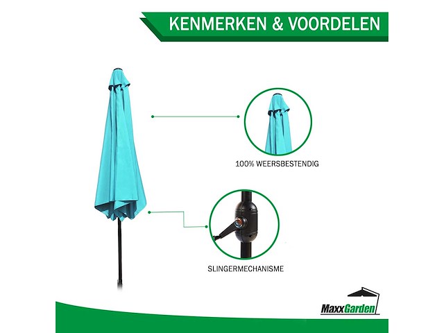 Maxxgarden 21556 parasol balkonparasol - blauw - kantelbaar - 300cm - afbeelding 3 van  4