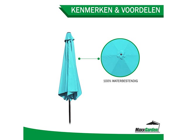 Maxxgarden 21556 parasol balkonparasol - blauw - kantelbaar - 300cm - afbeelding 2 van  2