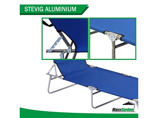 Maxxgarden 21594 ligbed aluminium 190x61x28 cm - blauw - afbeelding 4 van  5