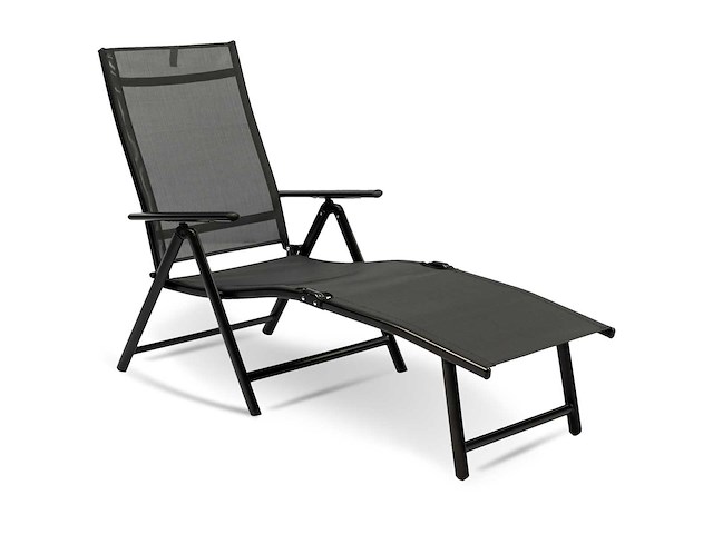Maxxgarden 21608 tuinstoel ligbed aluminium verstelbaar zwart - afbeelding 1 van  3