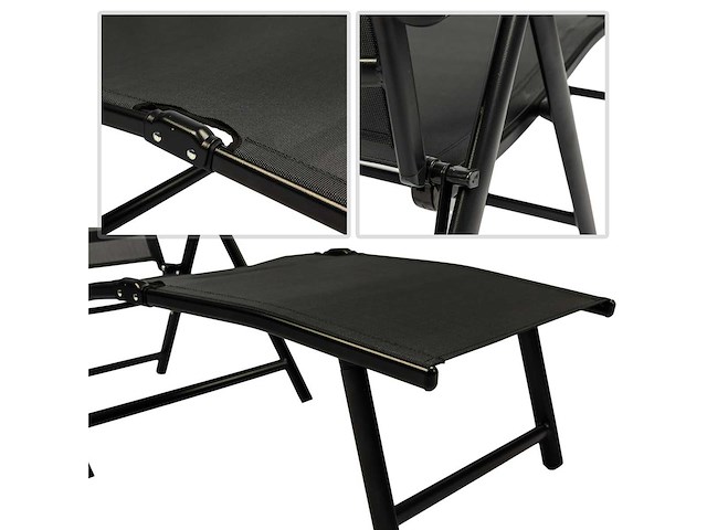 Maxxgarden 21608 tuinstoel ligbed aluminium verstelbaar zwart - afbeelding 3 van  3