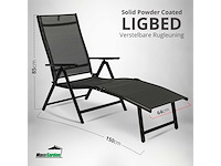 Maxxgarden 21608 tuinstoel ligbed aluminium verstelbaar zwart - afbeelding 3 van  5