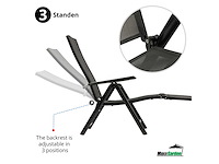 Maxxgarden 21608 tuinstoel ligbed aluminium verstelbaar zwart - afbeelding 4 van  5