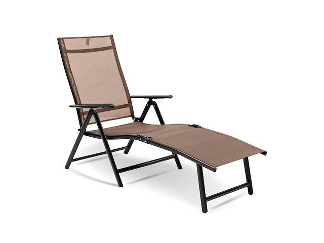 Maxxgarden 21609 tuinstoel ligbed aluminium verstelbaar taupe - afbeelding 1 van  4