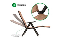 Maxxgarden 21609 tuinstoel ligbed aluminium verstelbaar taupe - afbeelding 2 van  4