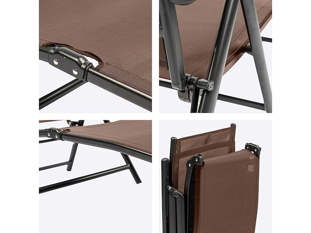 Maxxgarden 21609 tuinstoel ligbed aluminium verstelbaar taupe - afbeelding 3 van  4
