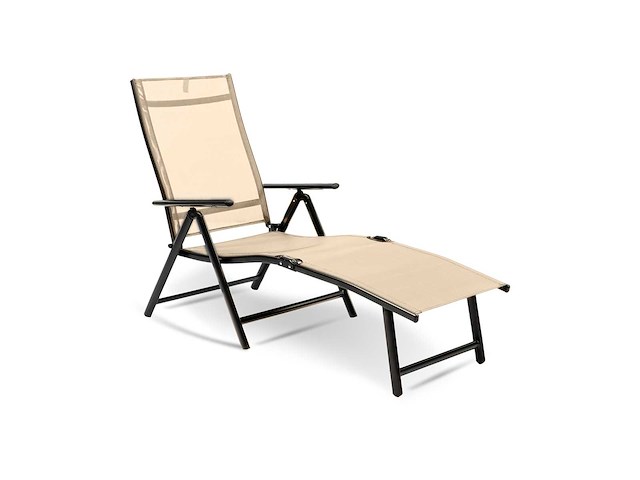 Maxxgarden 21646 tuinstoel ligbed aluminium verstelbaar beige - afbeelding 1 van  3