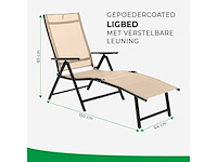 Maxxgarden 21646 tuinstoel ligbed aluminium verstelbaar beige - afbeelding 3 van  3