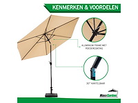 Maxxgarden 21688 parasol balkonparasol beige kantelbaar 300cm - afbeelding 3 van  5