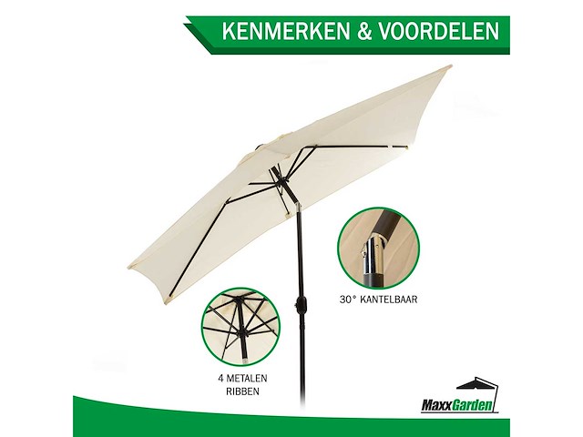 Maxxgarden 21734 parasol - 150 x 250 cm (creme) - afbeelding 3 van  4