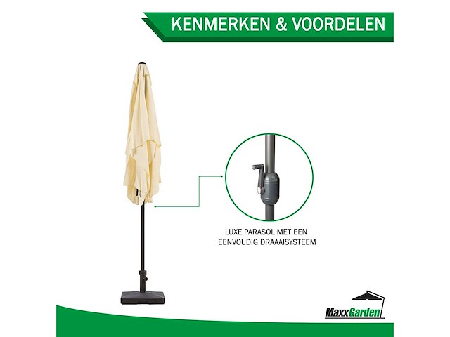 Maxxgarden 21734 parasol balkonparasol - 150 x 250 cm creme - afbeelding 4 van  4