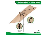 Maxxgarden 21735 - tuin en balkon parasol - opdraaisysteem - 150 x 250 cm - taupe - afbeelding 3 van  4