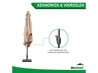 Maxxgarden 21735 - tuin en balkon parasol - opdraaisysteem - 150 x 250 cm - taupe - afbeelding 3 van  4