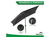 Maxxgarden 21736 - balkonparasol -zwart - kantelbaar - 250x150cm - afbeelding 3 van  4
