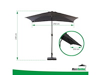 Maxxgarden 21736- balkonparasol -zwart - kantelbaar - 250x150cm - afbeelding 2 van  4