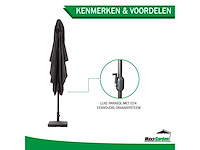 Maxxgarden 21736- balkonparasol -zwart - kantelbaar - 250x150cm - afbeelding 4 van  4