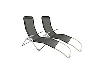 Maxxgarden 21863 ligbed - opvouwbare ligstoel 2 stuks - textileen - zwart - afbeelding 1 van  3