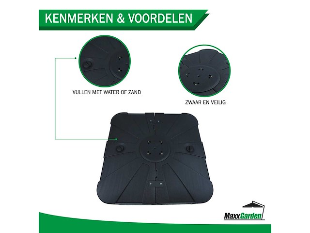 Maxxgarden 22017 parasolvoet xxl kunststof - vulbaar met water tot 100 kg - afbeelding 2 van  6