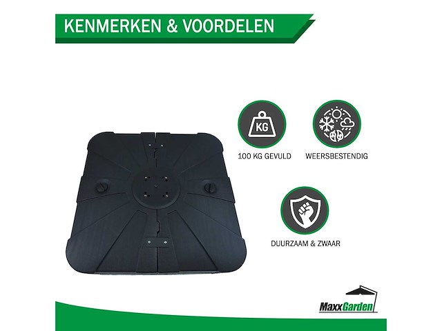 Maxxgarden 22017 parasolvoet xxl kunststof - vulbaar met water tot 100 kg - afbeelding 3 van  6