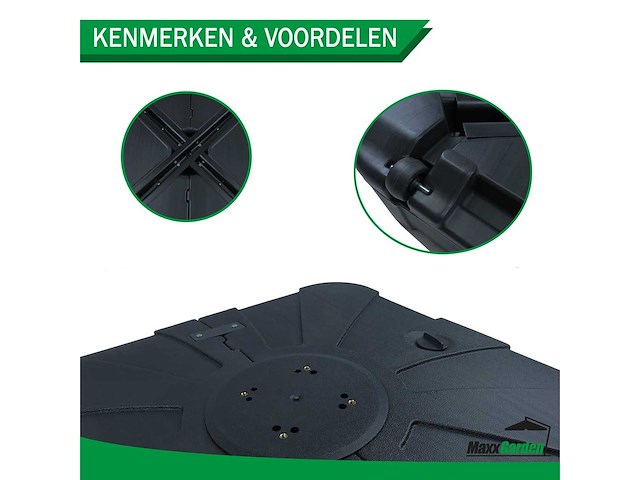 Maxxgarden 22017 parasolvoet xxl kunststof - vulbaar met water tot 100 kg - afbeelding 4 van  6