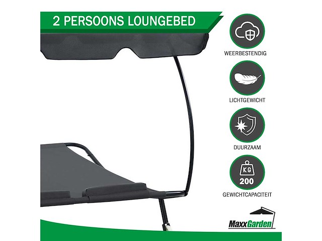 Maxxgarden 22165 ligbed loungebed - 2 persoons 215x187cm - afbeelding 2 van  6