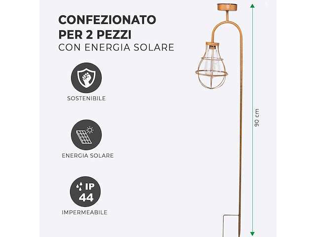 Maxxgarden 22177 solar stalamp buitenverlichting- 17x90cm 2 stuks - afbeelding 4 van  6