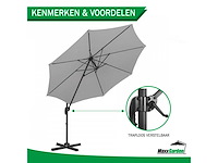 Maxxgarden 22273 zweefparasol luxe 300cm - antraciet - afbeelding 2 van  5