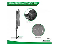 Maxxgarden 22273 zweefparasol luxe 300cm - antraciet - afbeelding 3 van  5