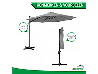 Maxxgarden 22273 zweefparasol luxe 300cm - antraciet - afbeelding 4 van  5