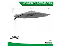 Maxxgarden 22273 zweefparasol luxe 300cm - antraciet - afbeelding 5 van  5