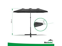 Maxxgarden 22275 parasol - stokparasol xxl - dubbel model - 460 x 270cm - antraciet - afbeelding 2 van  6