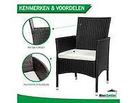 Maxxgarden 22402 tuinset - set van 2 tuinstoelen - wicker zwart - afbeelding 2 van  3